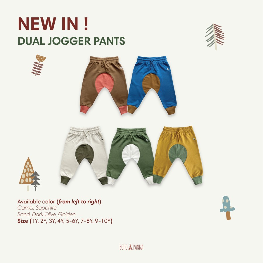 BohoBaby DUAL JOGGER Pants / BohoPanna Celana Joger Anak Panjang / Boho Celana Panjang Keren UNISEX