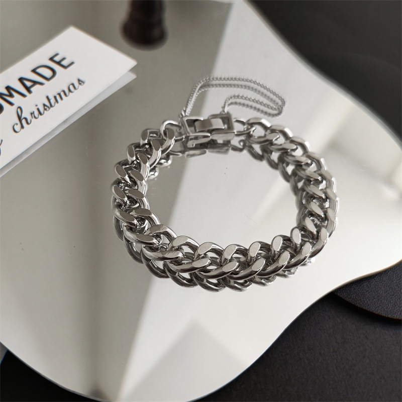 Gelang Rantai Metal Tebal Gaya Hip Hop Untuk Pasangan / Pria / Wanita