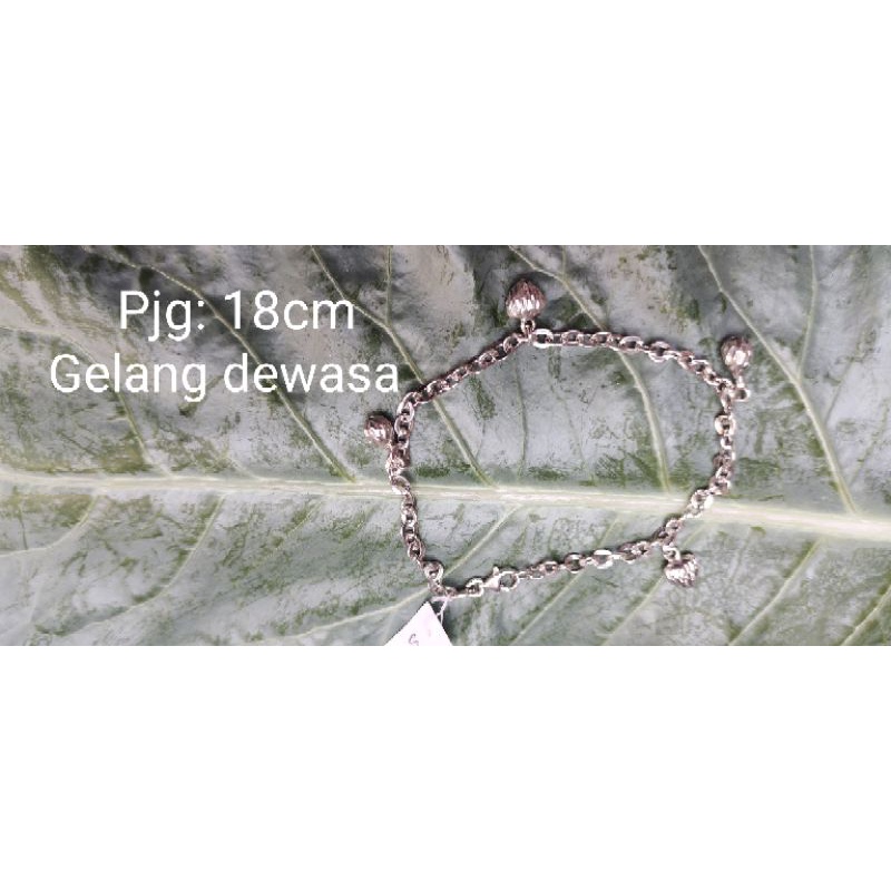 Gelang Perak S925 Asli lapis Emas Putih