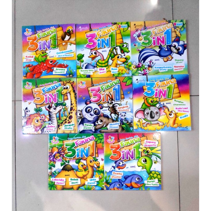 Buku Anak anak / 3 in 1 Fauna / Set berseri