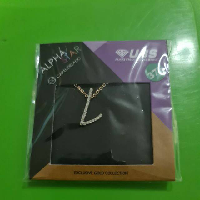 Kalung alpha star kadar 375 huruf L