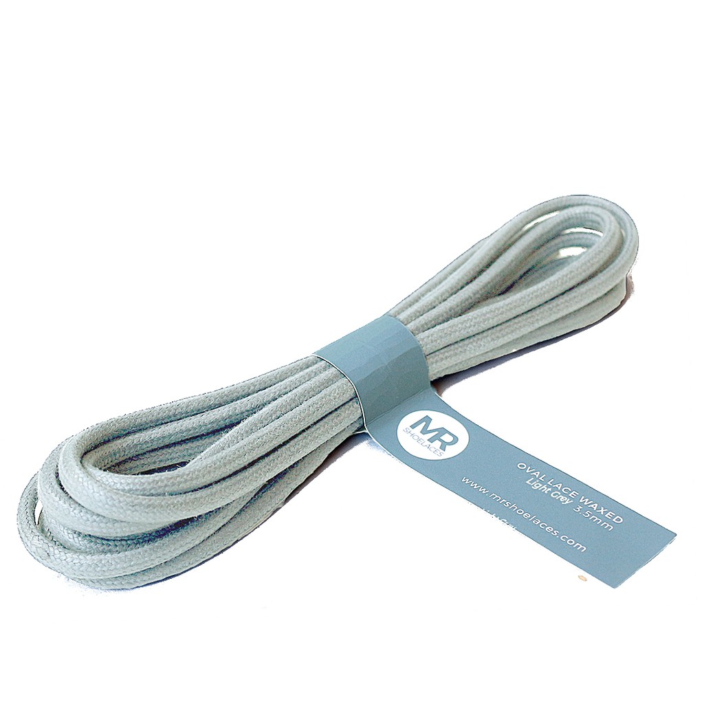 MR Shoelaces FC20 Light Gray Tali Sepatu Lilin Oval 3.5mm (Waxed Laces) 50cm 70cm 80cm 100cm 120cm 150cm 200cm - Premium Shoelace