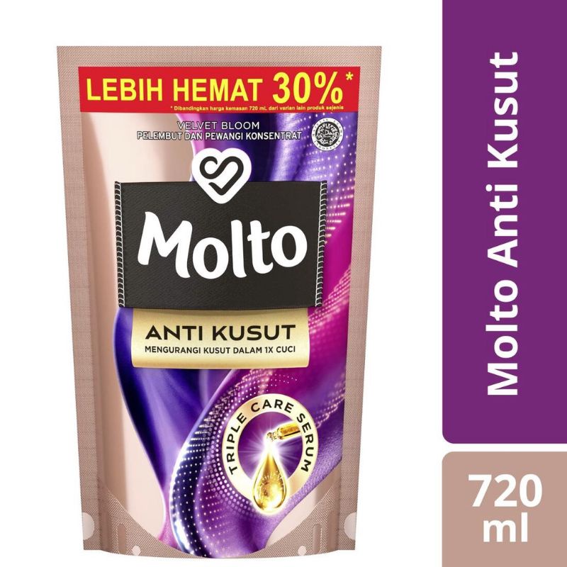MOLTO ANTI KUSUT Velvet Bloom Pouch 720mL FREE GIFT
