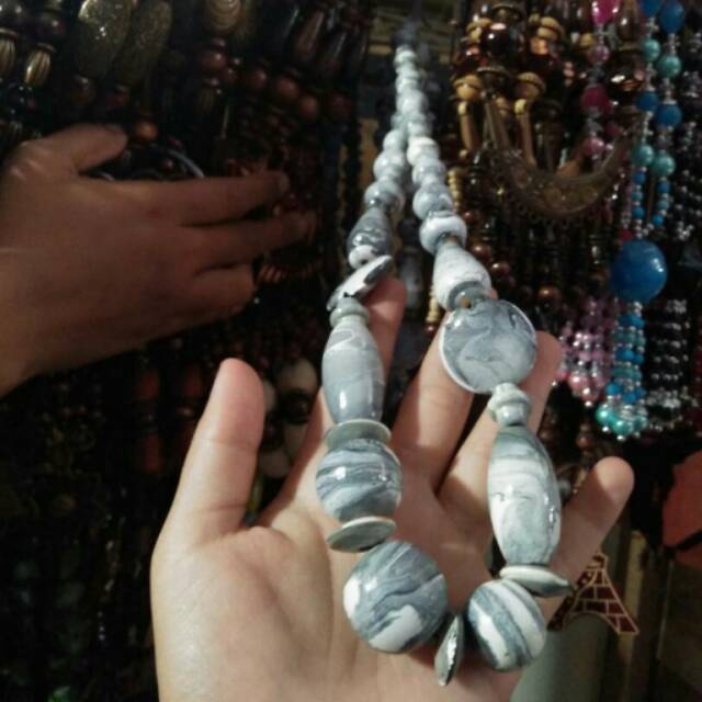 TERMURAH! Kalung Etnik Bahan Manik-manik Batu - Aksesoris Fashion Wanita dan Remaja - Souvenir Jogja