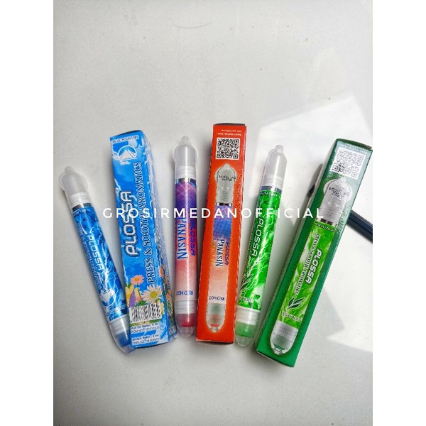 PLOSSA besar AROMATHERAPY 4 IN 1 - INHALER ROLL ON KEROKAN RELAKSASI - UNTUK FLU MASUK ANGIN DAN PEGAL PEGAL