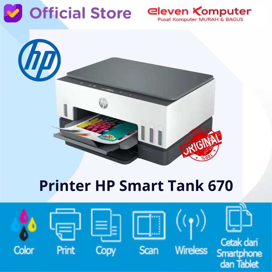 Jual Printer Hp Smart Tank 670 All In One Print Scan Copy Garansi Resmi Indonesiashopee Indonesia 8325