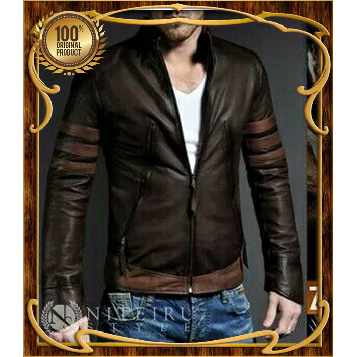 Jaket Kulit Domba Asli Garut Pria Model Xmen Wolverine Coklat Kualitas Super Original Bergaransi