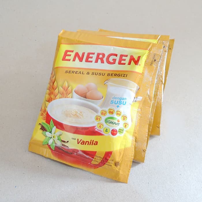 

Energen Rasa Vanila Sereal & Susu Bersinergi Sigmavit Kemasan Sachet 29 Gram Rahmat Grosir Store