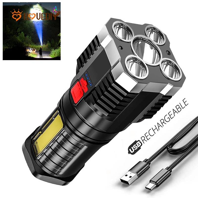 Senter LED COB Super Terang Multifungsi Portable Untuk Outdoor