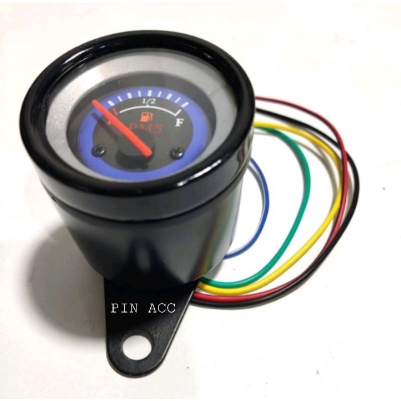 spidometer speedometer spido amper bensin jarum bulat BLACK/CP CROM universal semua motor/Mobil