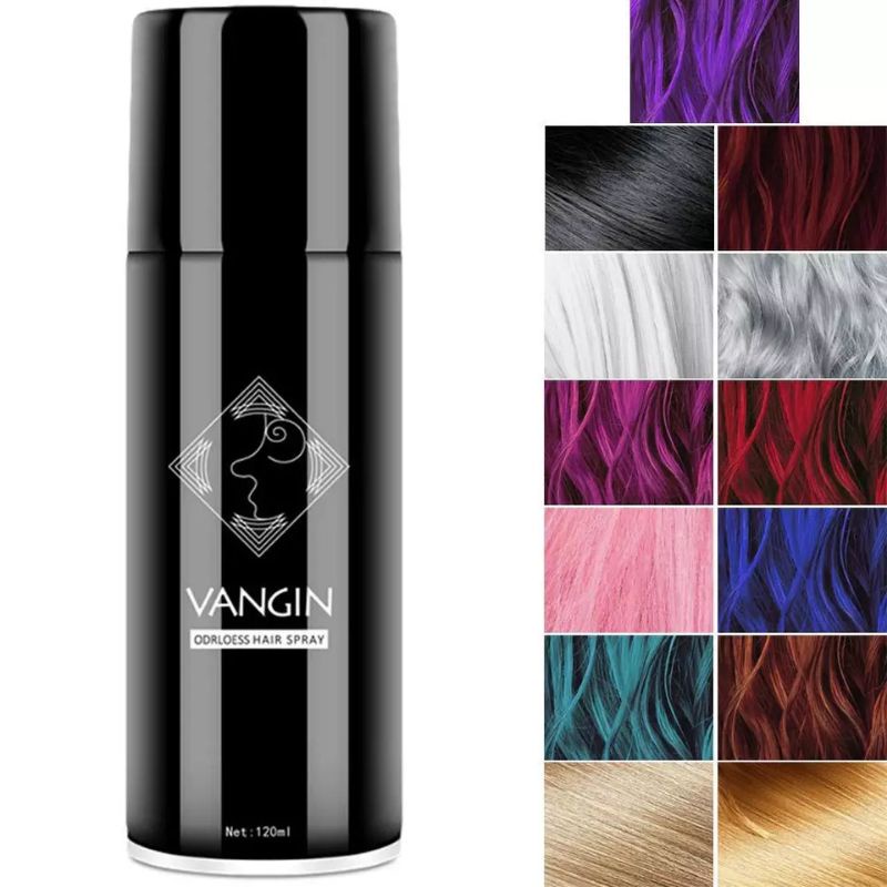 Jual HAIR SPRAY COLOR VANGIN 120ML HAIR COLOR SPRAY PEWARNA RAMBUT