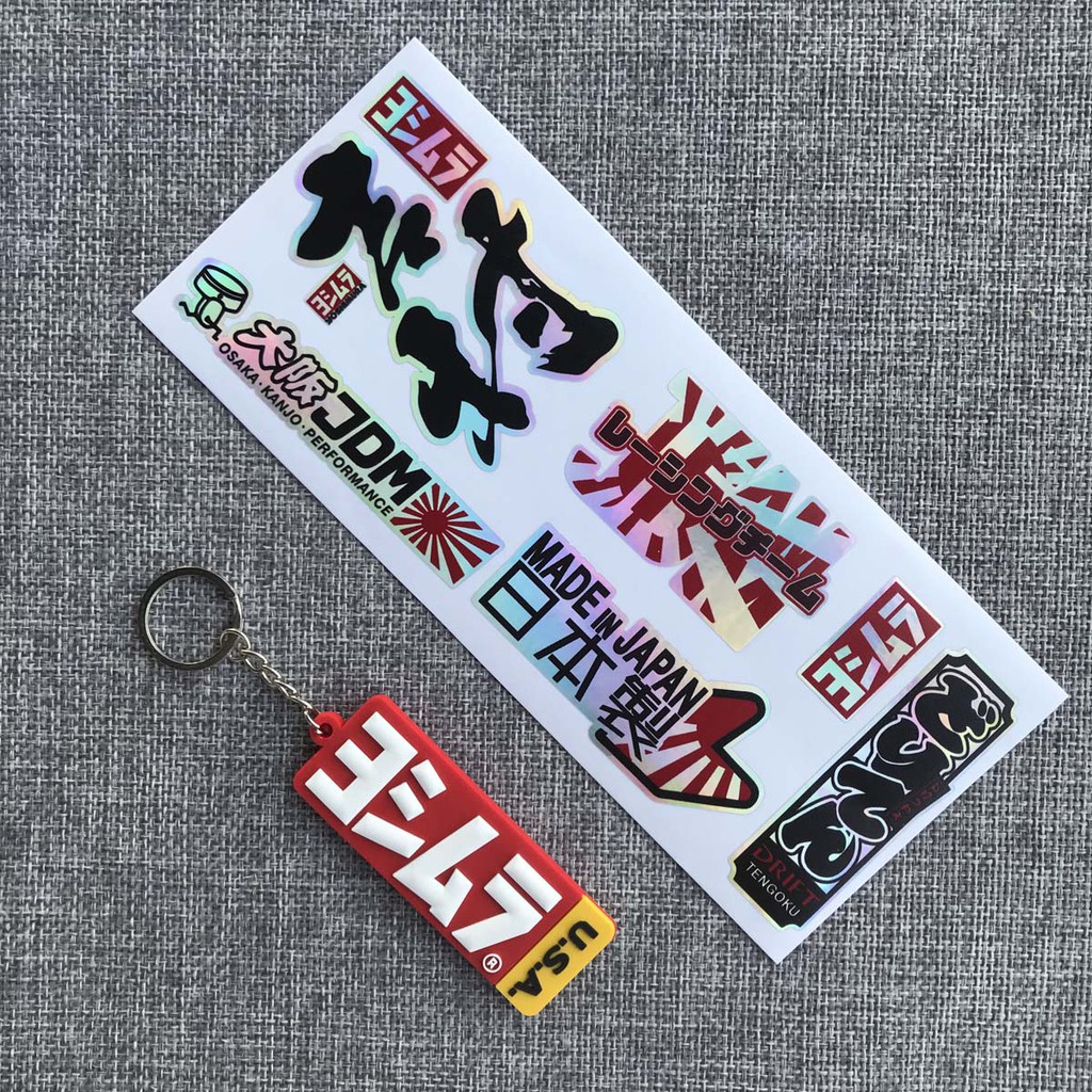 Set Stiker Karet Jdm Yoshimura Pipa Knalpot Gantungan Kunci Untuk Yamaha Honda Suzuki Kawasaki