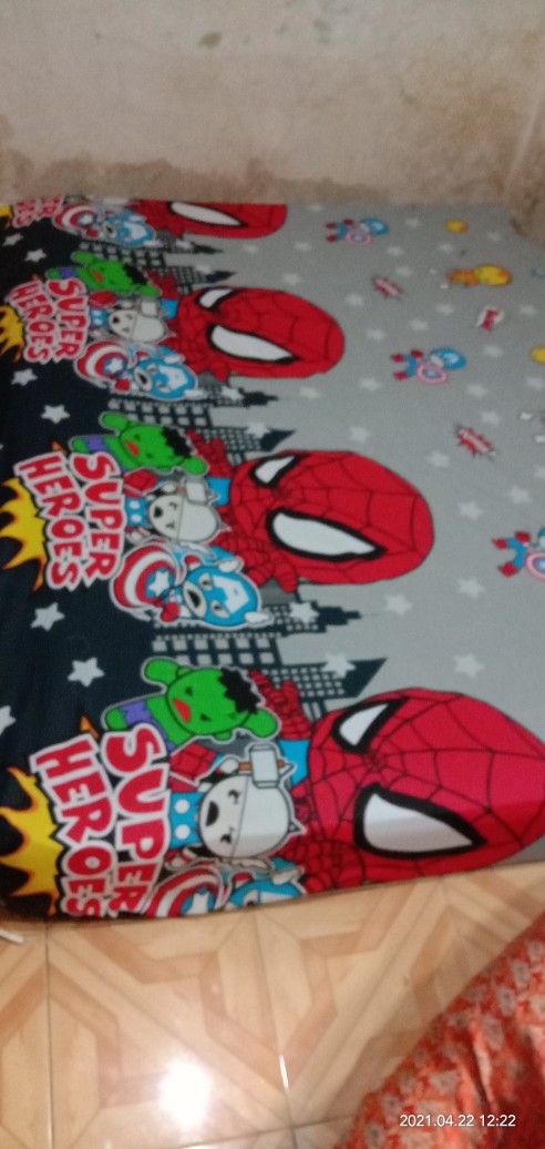 Bahan Kain Sprei Katun Lokal Cvc Motif Marvel Mv Superhero Spiderman Lucu Untuk Anak