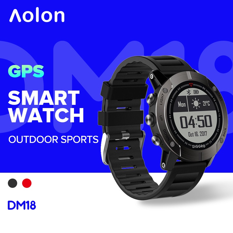 New Aolon DM18 GPS Smartwatch Heart Rate Blood Oxygen Monitor 50M Deep Water IP68 Outdoor Sports