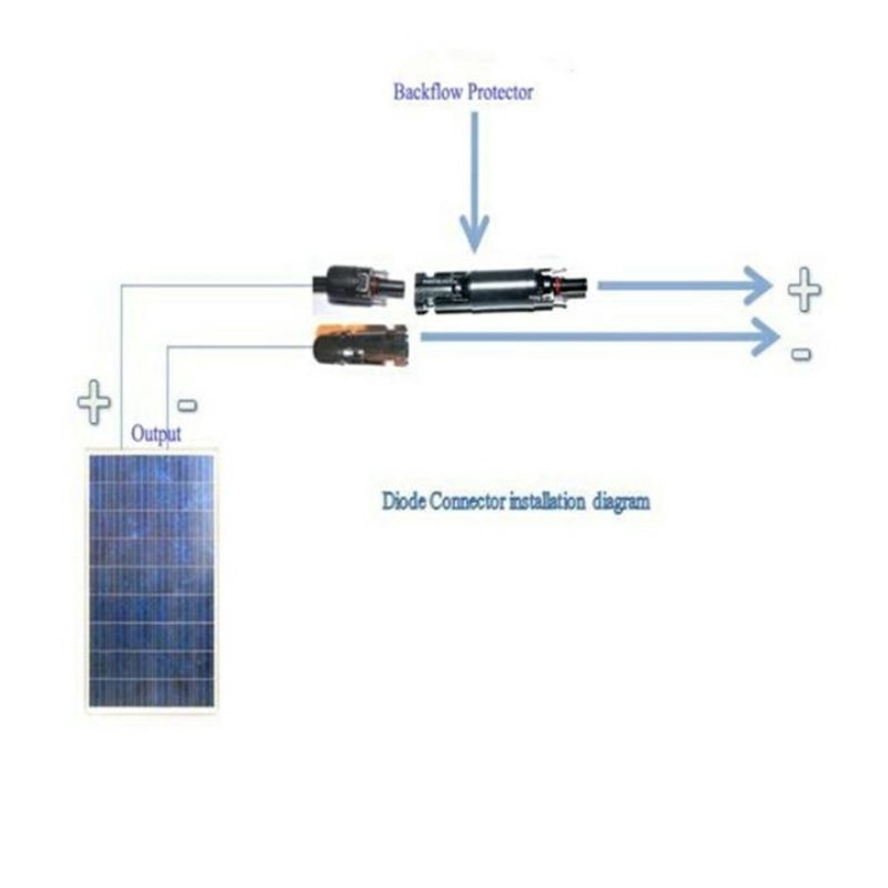 PV Diode Connector 1000V Koneksi Dioda untuk Menghubungkan Panel Surya Konektor Dioda Paralel