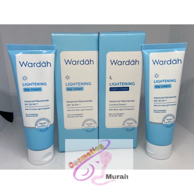 [ free sabun ] WARDAH LIGHTENING CREAM day cream 20 ml // CREAM WAJAH WARDAH LIGHTENING night cream 20 ml