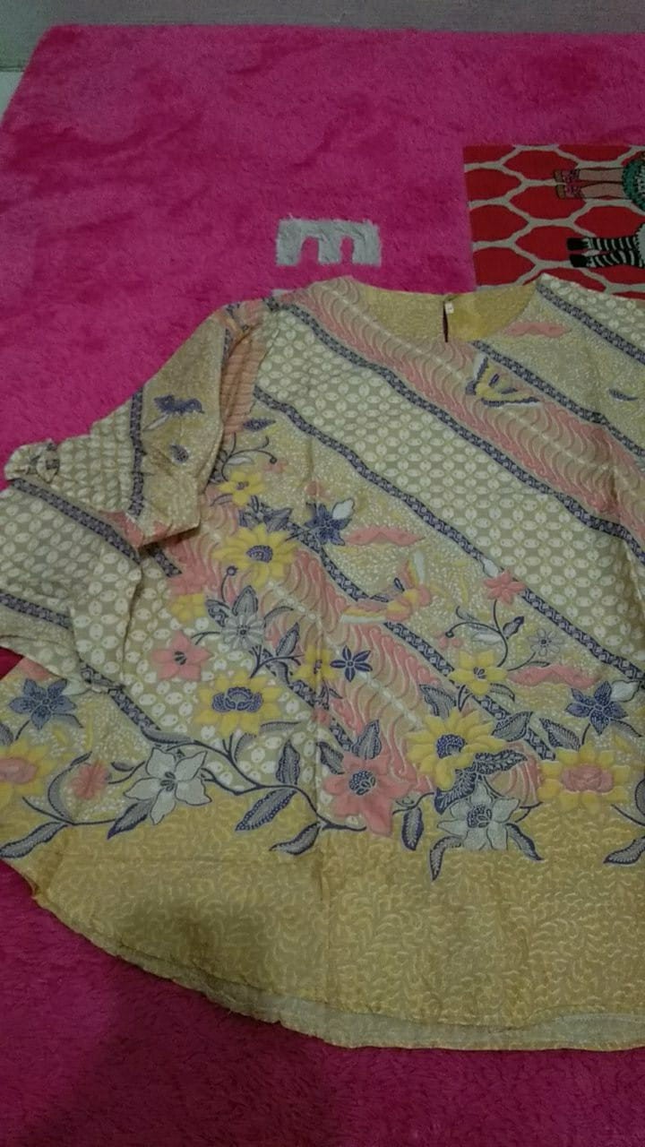 Blouse Batik Modern  | Atasan Batik Wanita Belah Tengah | Free Masker | Pekalongan