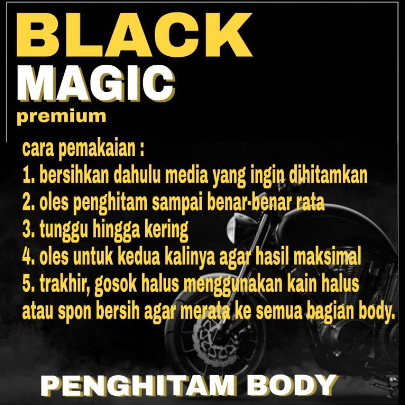 50Ml Penghitam Body Motor / Trim /Dasbord /Spakbord /List Kaca Dll Black Magic