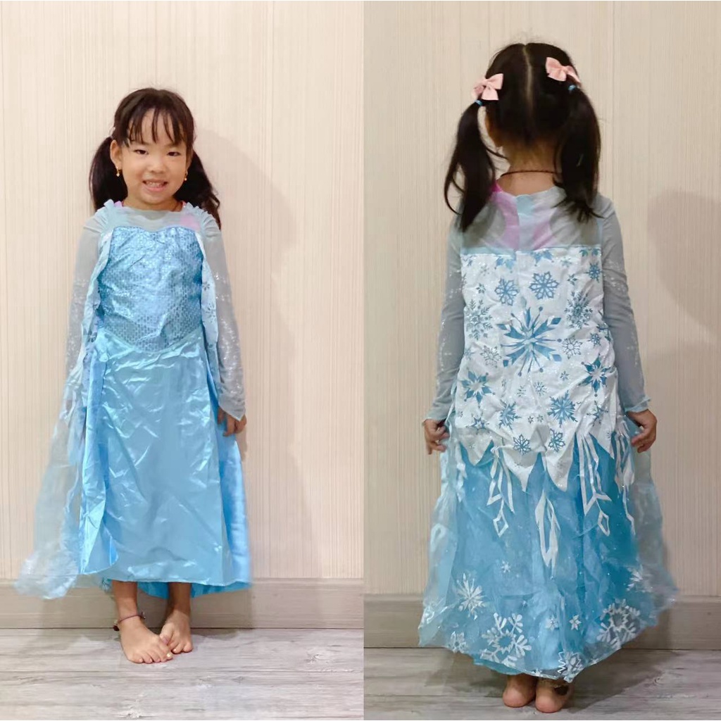 DRESS GAUN ANAK FROZEN ELSA KUTA PONY KOSTUM MURAH 4-8TH ULANG TAHUN