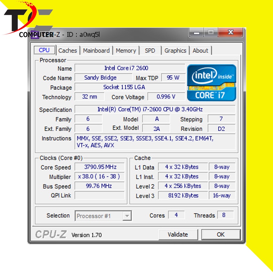 Processor Intel® Core™ i7-2600 3,80 GHz soket LGA 1155