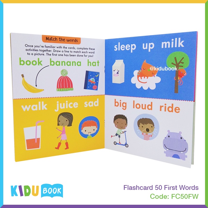 Buku Cerita Bayi dan Anak Flashcard 50 First Words Kidu Baby