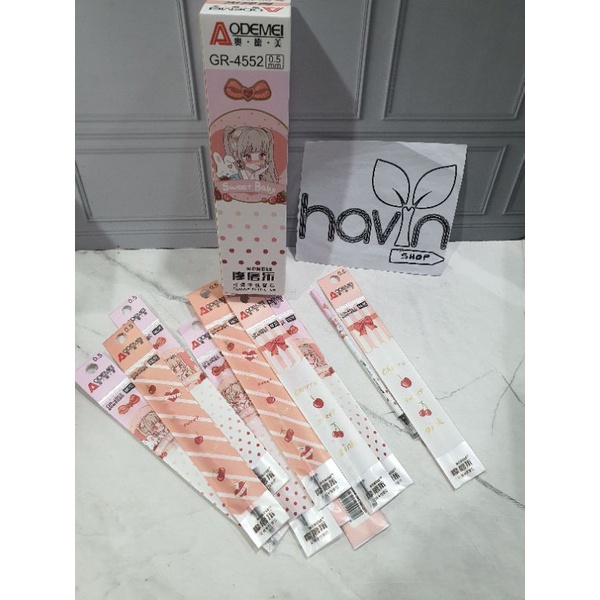 (12pc) pen bisa hapus/pen gel hapus/erasable pen/pen hapus lucu fancy ODEMEI-Isi hapus GIRL-20pc