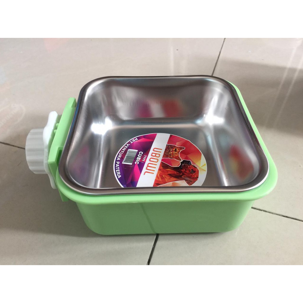 UBOWL Cubic &amp; Hanger Single Mangkuk Mangkok Tempat Makan Minum Kucing