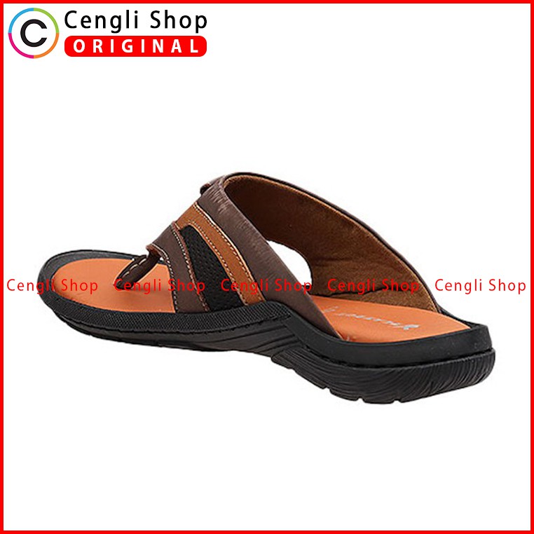 PLAYBOY SANDAL JEPIT KULIT CASUAL PRIA ORIGINAL TERBARU COKLAT PLC7