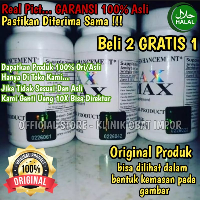 Vimax Canada Izon Asli Original 30 Kapsul Obat Pembesar Alat Vital Pria Pebnis Kuat Keras Tahan Lama