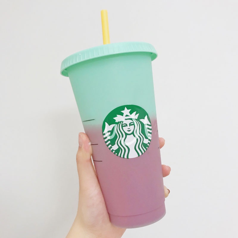 709ml Tumbler Starbucks Color Changing Cups Tosca Berubah Warna Colour Reusable Cup