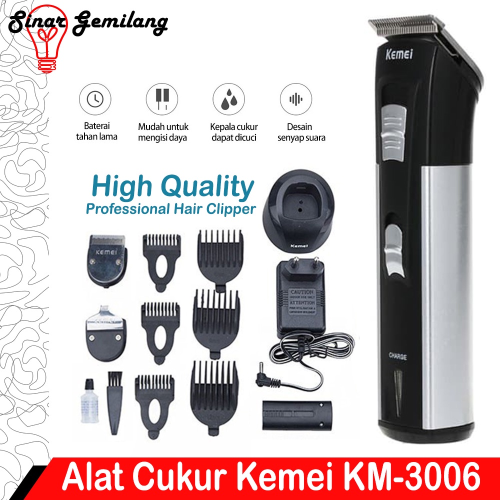 CLIPPER KEMEI KM-3006 ALAT CUKUR RAMBUT MULTIFUNGSI