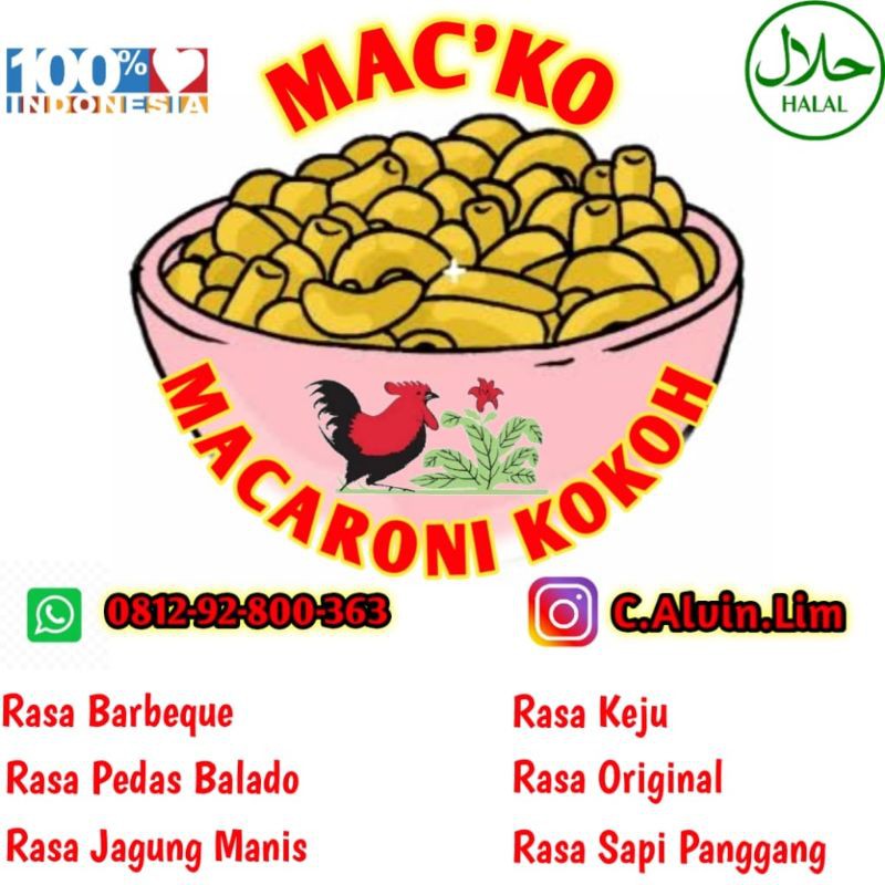 

MAC'KO (Macaroni Kokoh) Rasa Keju