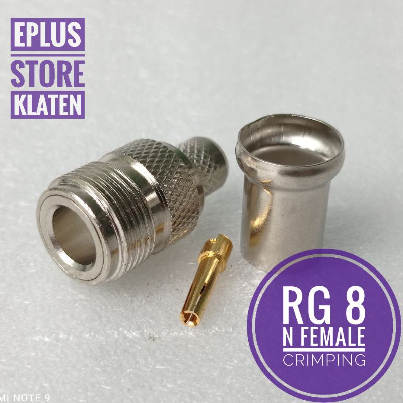 Konektor Rg8 N female Crimp RG 8 Crimping iner Gold Connector KN102