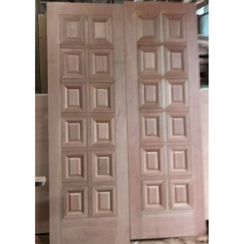 Pintu utama Model kotak- kotak Kayu Kamper Baru oven + kusen