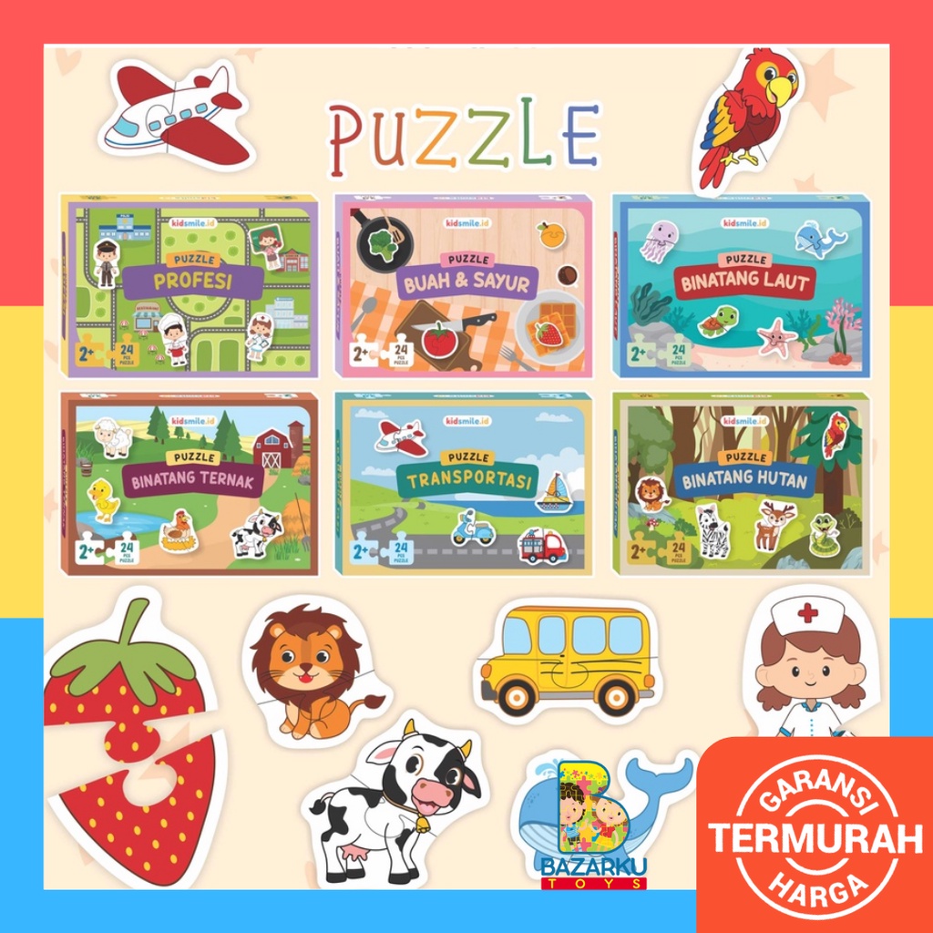 Puzzle isi 24 pcs Puzzle Anak My First Puzzle Mainan Edukasi Anak Puzzle Kayu Jigsaw Puzzle Mainan Edukatif Anak