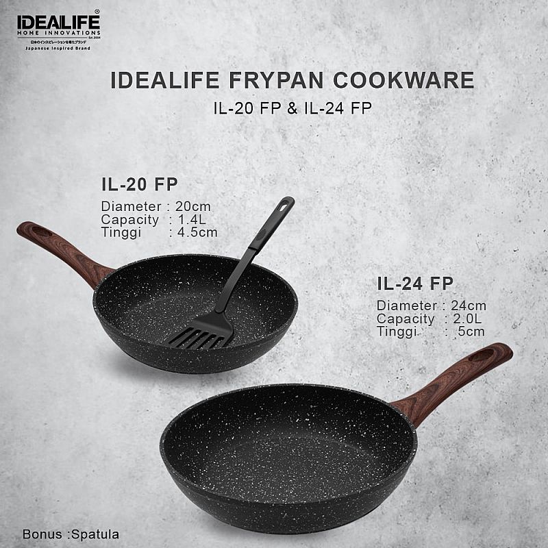 Idealife Frypan Marble IL-20FP IL-20 FP 20cm Panci Fry Pan 24cm IL-24 FP IL-24FP