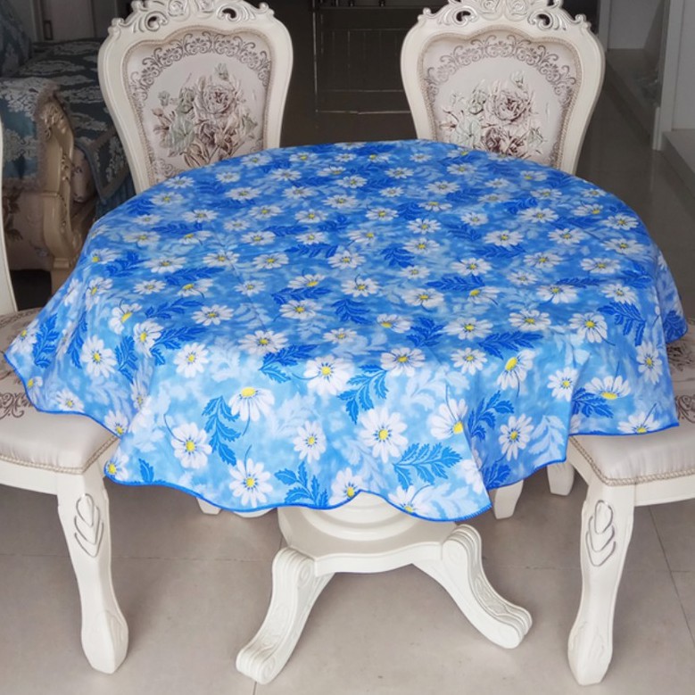 (BIG SIZE) Taplak Meja Makan Bulat Bulet Ruang Tamu Anti Air Alas PVC / Round Tablecloths 150x150cm