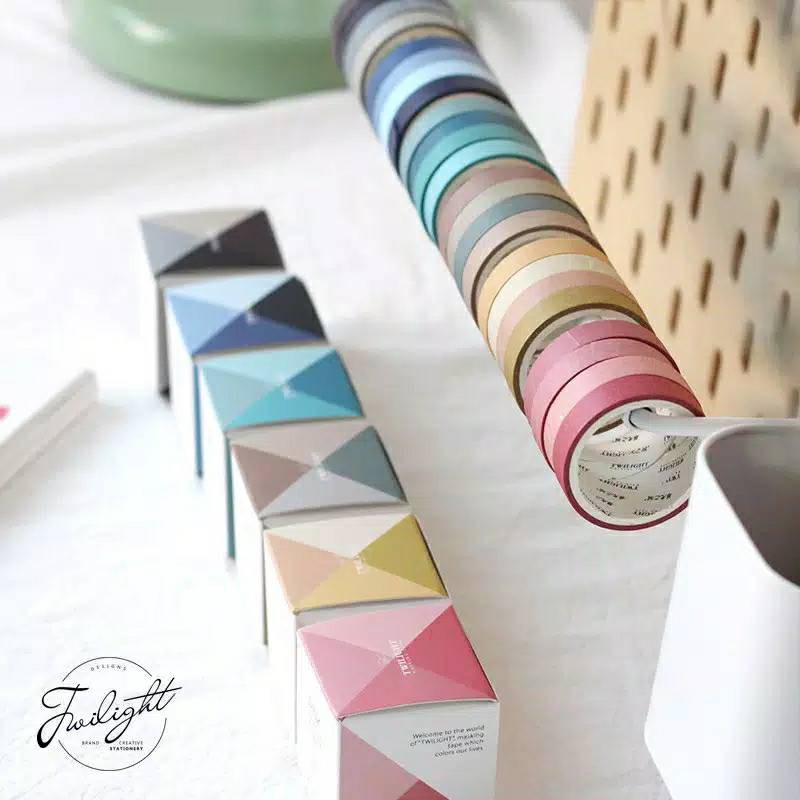 

Washi Tape Twilight Selotip untuk Dekorasi DIY Craft Scrapbook Planner Diary 4 Roll