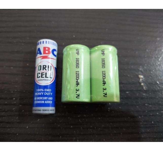Ready Terkini Batre baterai 18350 Lithium Ion 3.7v 1200mah Batre Senter/Bor/Obeng