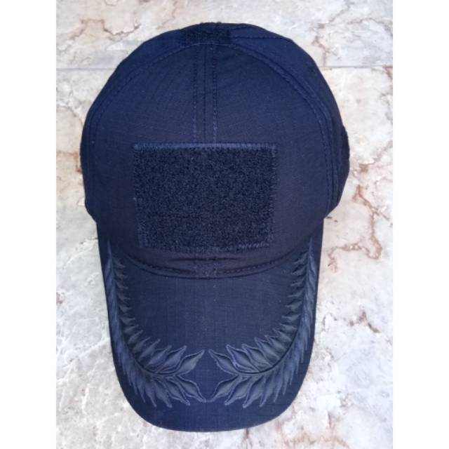 topi pamen polri hitam