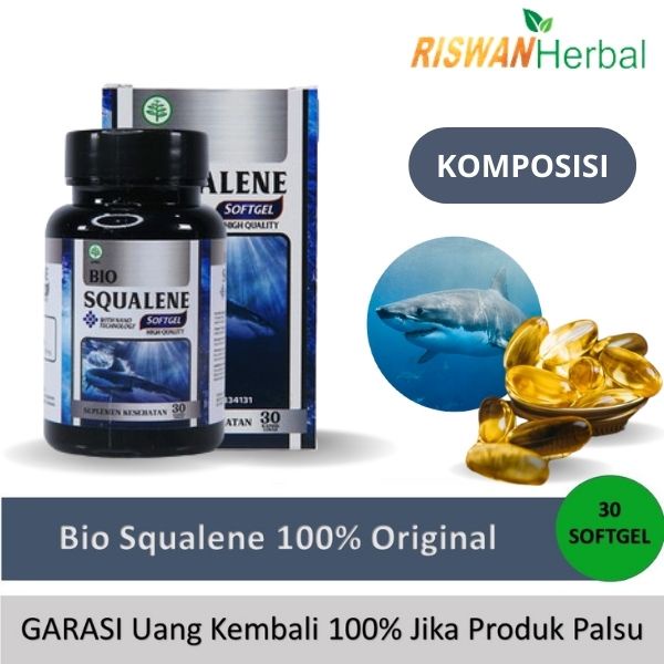 Bio Squalene Obat Herbal Alami Bantu Atasi Kencing Manis Turunkan Gula Darah Asam Urat Kolesterol Cegah Gagal Ginjal &amp; Perbaikan Sel Yang Rusak Isi 30 Softgel Minyak Hati Ikan Hiu Asli BPOM dan Halal MUI