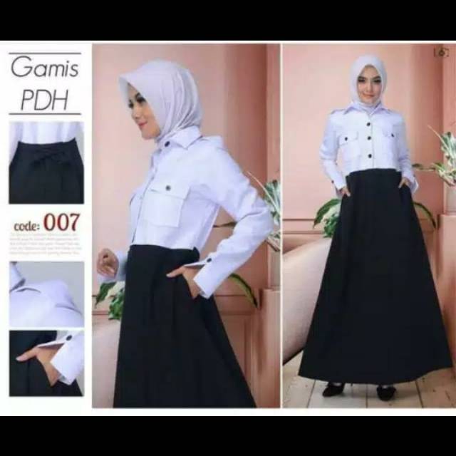 BLEZER KERJA KANTOR BAJU PEMDA GAMIS PEMDA GURU PDH HITAM PUTIH