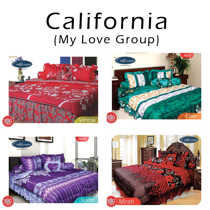 Bedcover Set California King 180 X 200 Bed Cover Set 180x200 Esme Verena Mirah Bc Shopee Indonesia