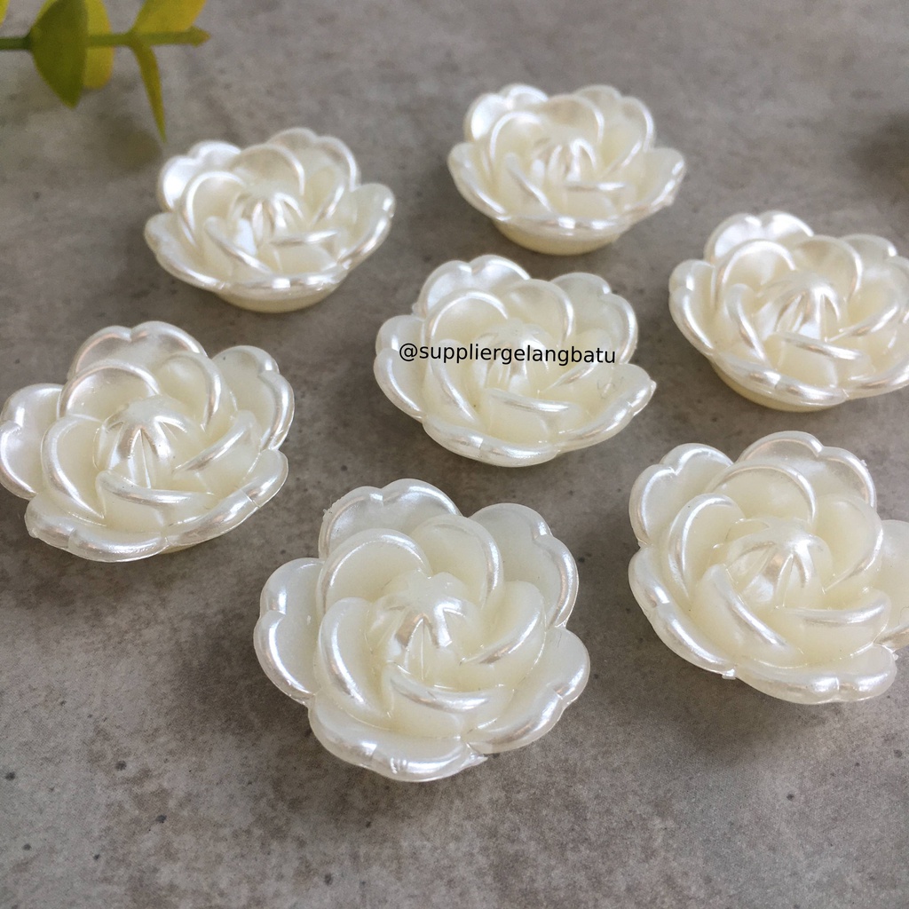 Aplikasi Bunga Resin 2,5cm JAPAN premium kelopak putik daisy rose ECER