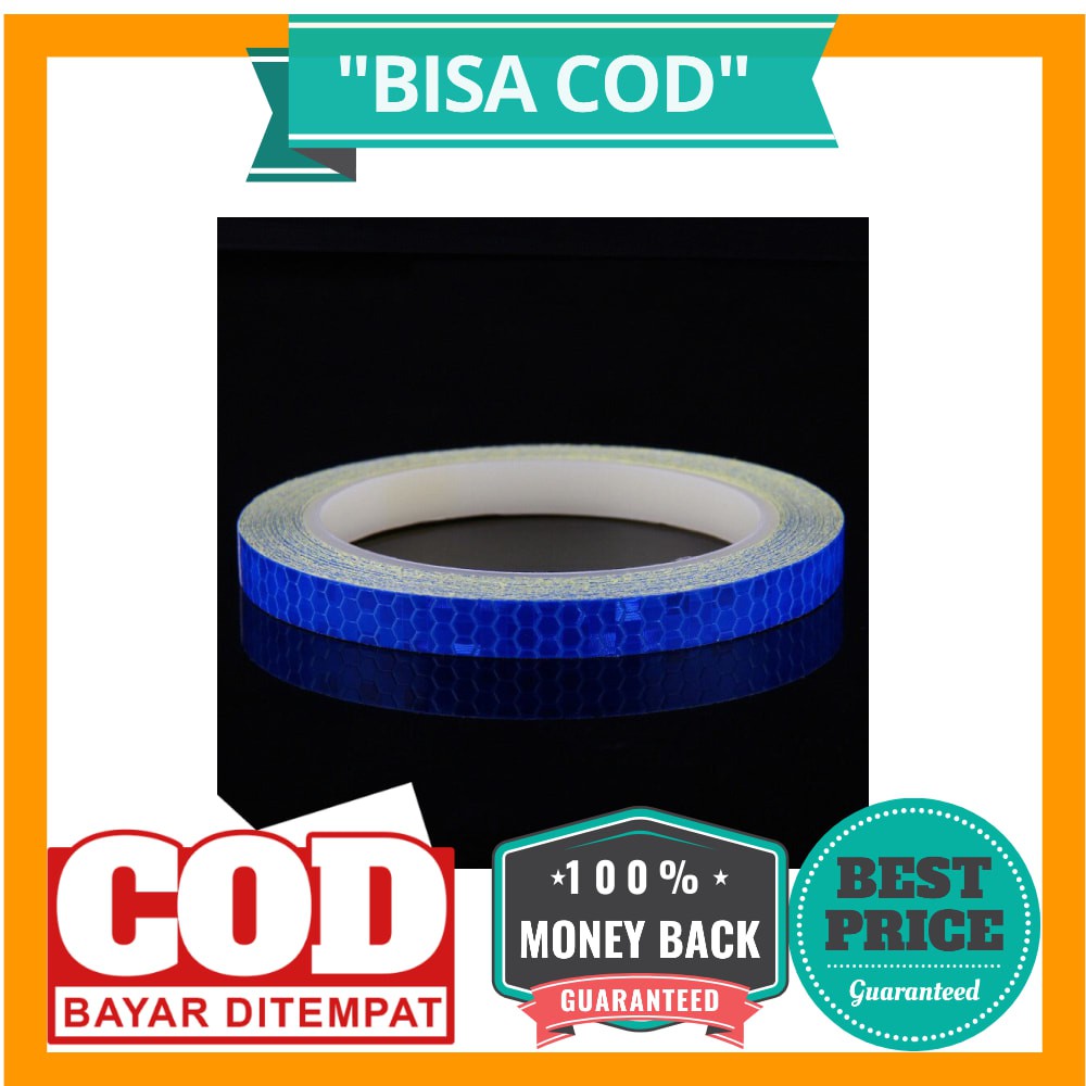 BISA COD DUUTI Reflective Tape Adhesive Stiker Sepeda MTB Bike 800x1CM - MT800 - Blue