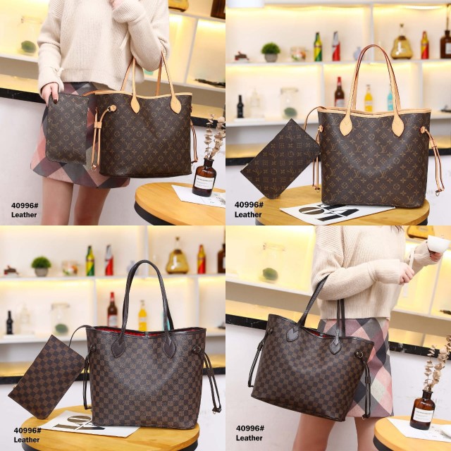 Tas Batam  LV Handbag 40996# Neverfull MM with Pouch | Asli Kulit BISA Mateng