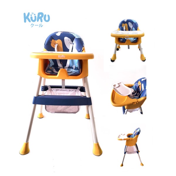 KURU 4in1 High Chair | Kursi Makan Bayi Leather Booster Low HC-201