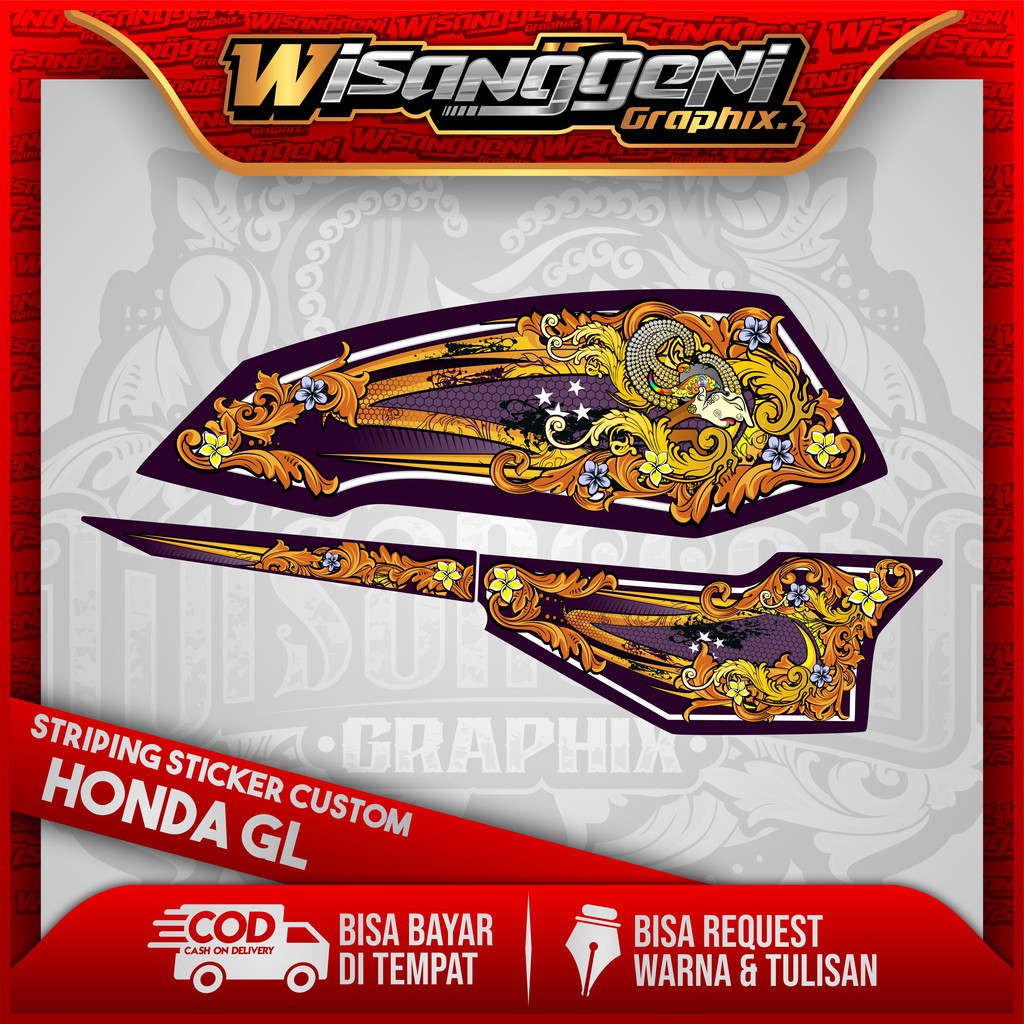 STRIPING STICKER DECAL HONDA GL MAX / GL PRO CUSTOM 12