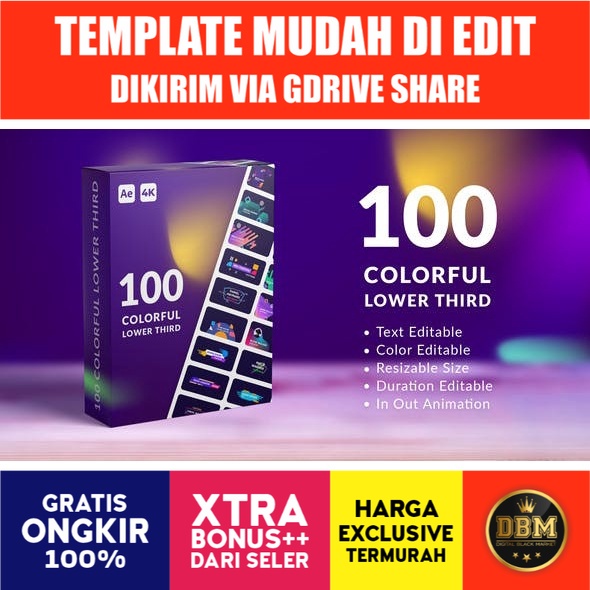 100 Colorful Lower Thirds - After Effects