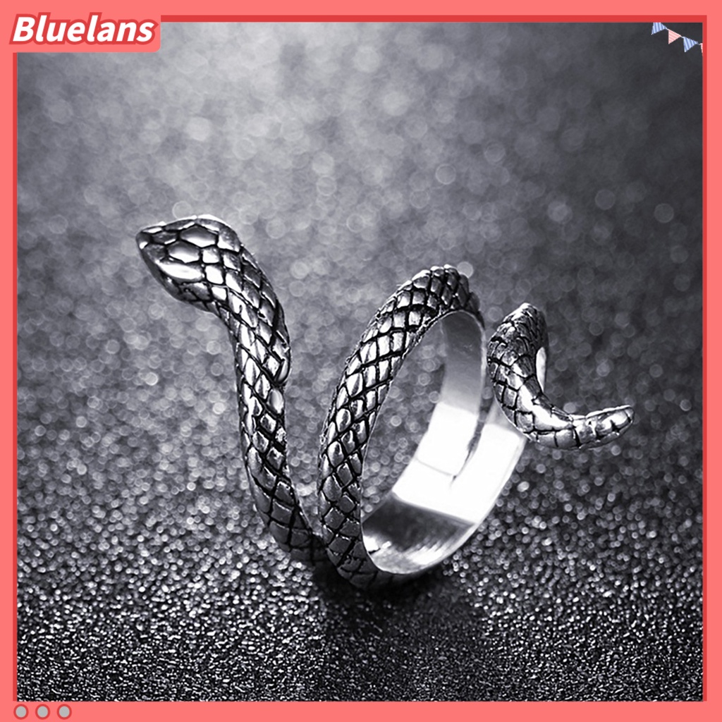 Bluelans Finger Ring Snake Shape Jewelry Gift Alloy Punk Cobra Snake Shape Ring